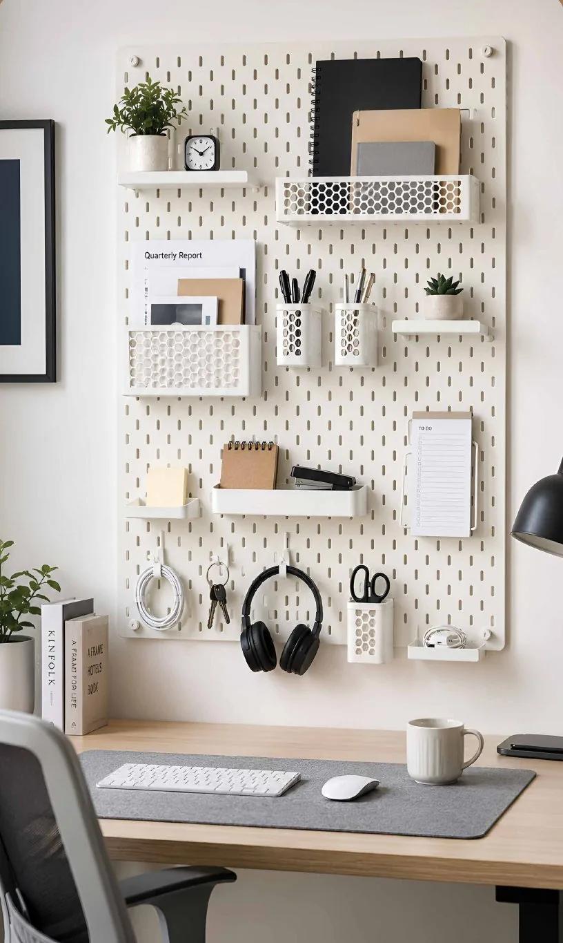 Office pegboard setup